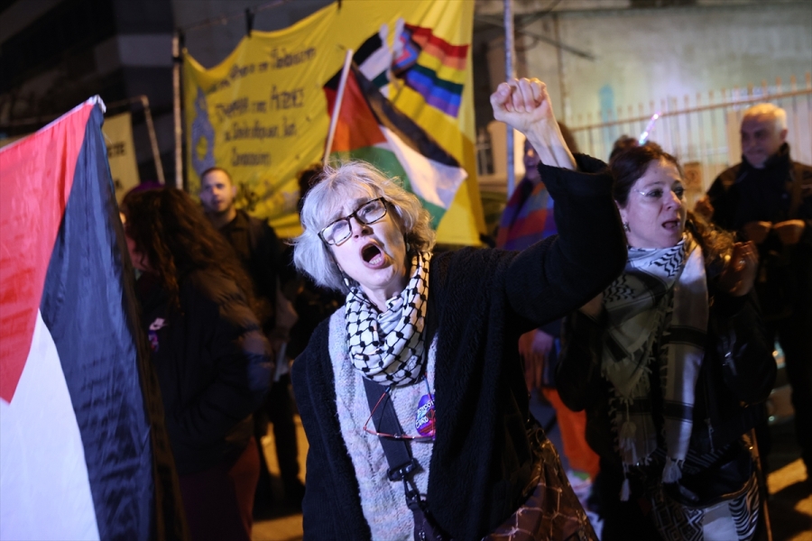 İsrail'in Eurovision Şarkı Yarışması'na katılımı Atina'da protesto edildi