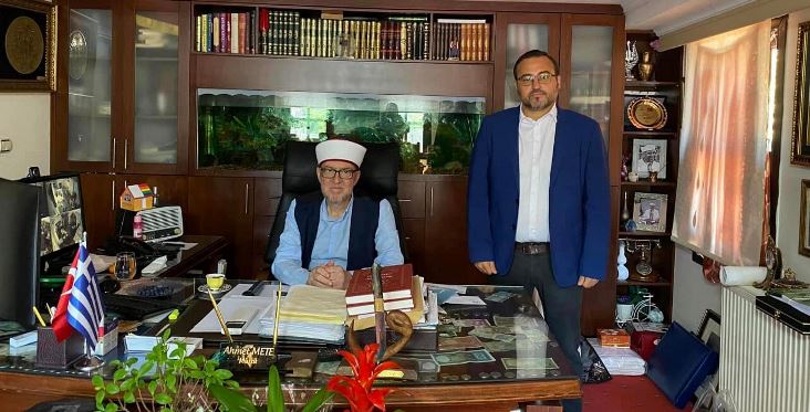 Caner İmam, müftü Ahmet Mete’yi ziyaret etti