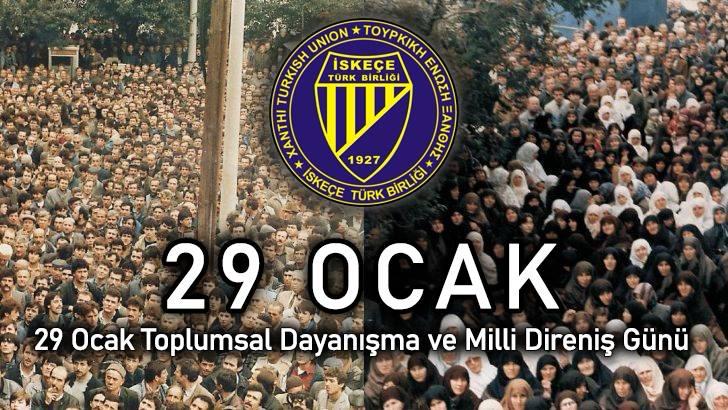 İTB: “29 Ocaklar ikinci sınıf vatandaş muamelesini kendisine reva gören anlayışa “ARTIK YETER” dediği milattır”