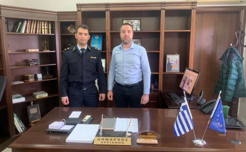 Polis Karakolu Müdürü Makidis'ten, belediye başkanı Erdem Hüseyin’e ziyaret