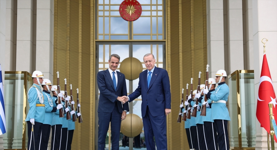 Cumhurbaşkanı Erdoğan, Başbakan Miçotakis'i kabul etti