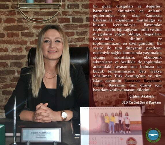 Çiğdem Asafoğlu’ndan bayram mesajı