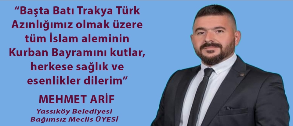 Arifoğlu Traktör Atölyesi sahibi Mehmet Arif’ten bayram tebriği