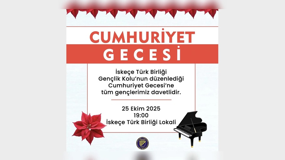 İskeçe Türk Birliğinde Cumhuriyet Gecesi etkinliği