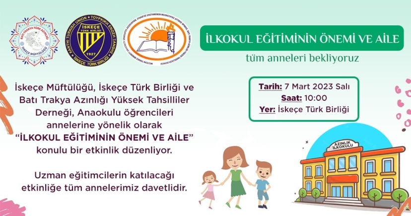 İskeçe Müftülüğü, İTB ve BTAYTD’den “İlkokul Eğitiminin Önemi ve Aile” konulu etkinlik
