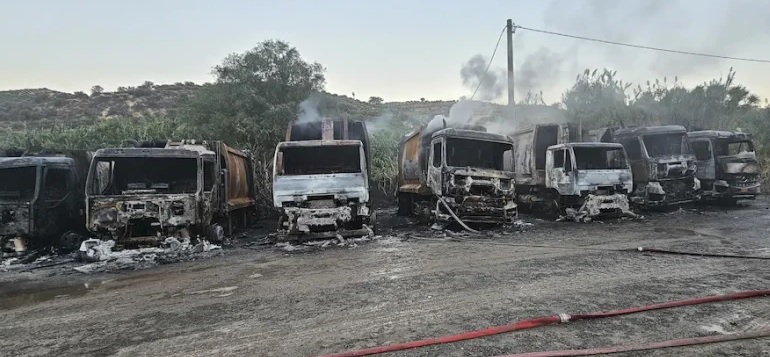 Belediyeye ait 8 çöp kamyonu kullanılamaz hale geldi