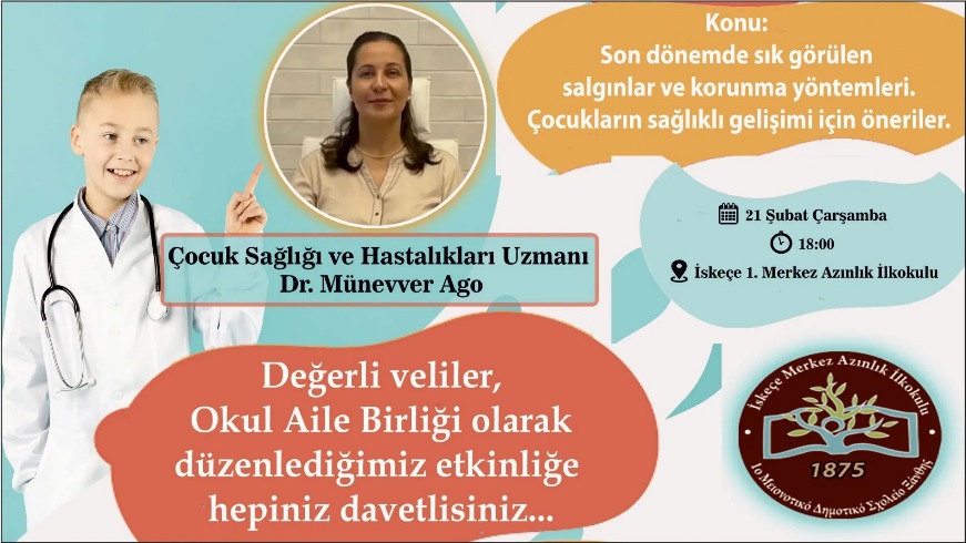 Dr. Münevver Ago çocuk sağlığı hakkında velileri bilgilendirecek