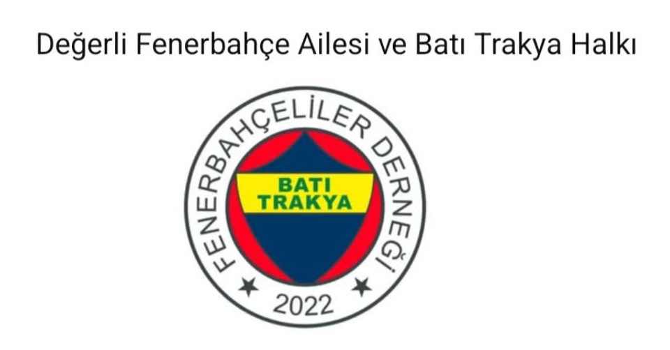 Batı Trakya Fenerbahçeliler Derneğinden teşekkür