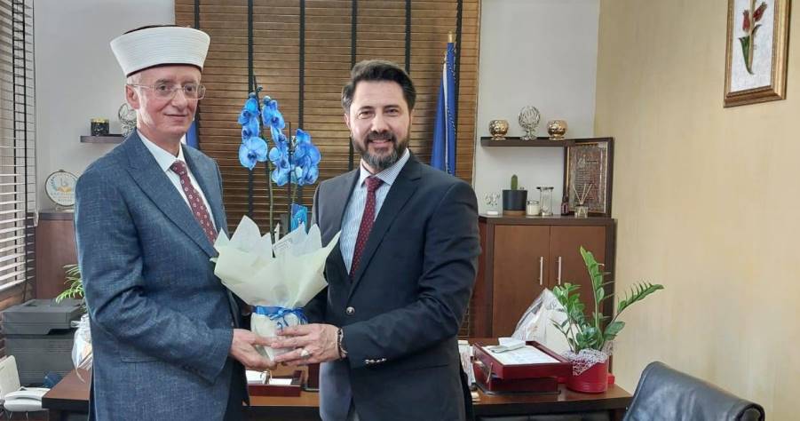 İskeçe Müftüsü Mustafa Trampa’dan Mustafçova Belediye Başkanı Ahmet Kurt’a nezaket ziyareti