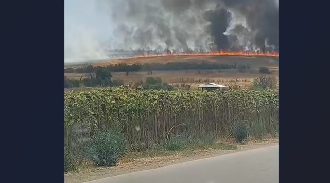 Küçük Müsellim ve Çiftlik köyleri arasında yangın çıktı!