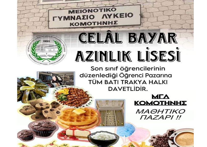 Celal Bayar Azınlık Lisesi 'Öğrenci Pazarı' etkinliği düzenliyor