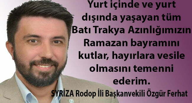 Özgür Ferhat’tan bayram mesajı
