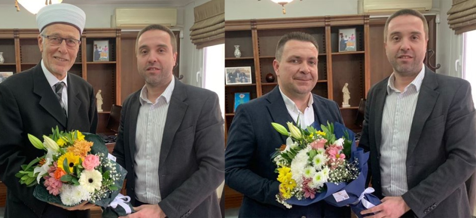 Müftü İbrahim Şerif ve GTGB Başkanı Sedat Hasan Kozlukebir Belediyesini ziyaret etti