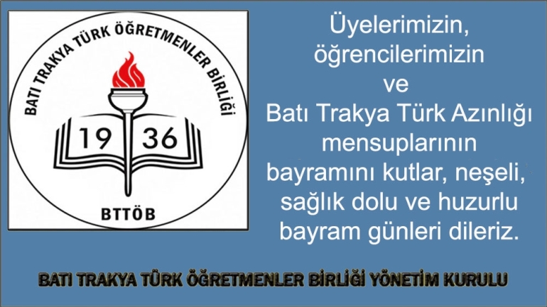 BTTÖB Yönetim Kurulundan bayram tebriği